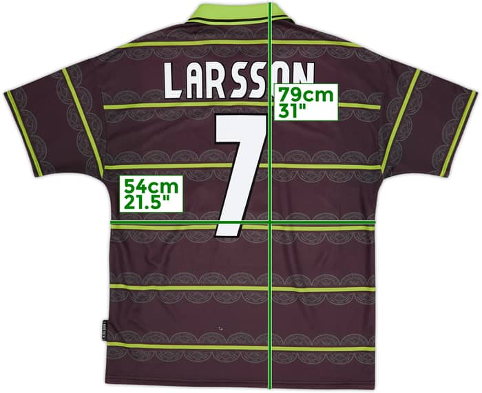 1998-99 Celtic Away Shirt Larsson #7 - 5/10 - (L)