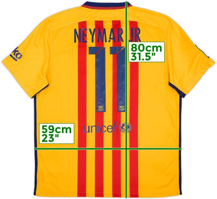 2015-16 Barcelona Away Shirt Neymar Jr #11 - 7/10 - (XL)