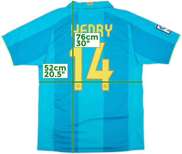 2007-09 Barcelona Away Shirt Henry #14 - 8/10 - (M)