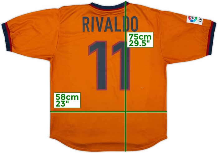 1998-00 Barcelona Third Shirt Rivaldo #11 - 8/10 - (L)