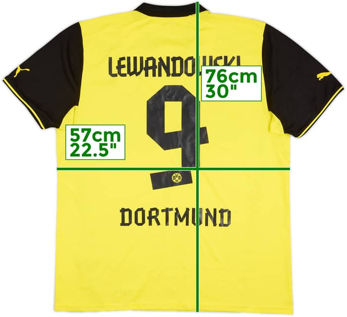 Camiseta de local CL del Dortmund 2013-14 Lewandowski #9 - 8/10 - (XL)