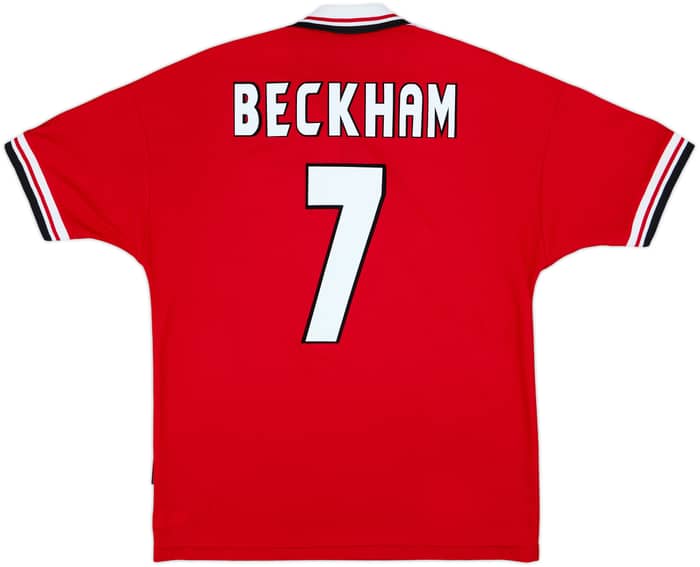 1998-00 Manchester United Home Shirt Beckham #7 - 8/10 - (L)