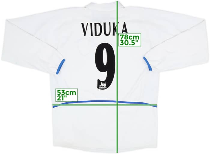 2002-03 Leeds United Home L/S Shirt Viduka #9 - 8/10 - (L)