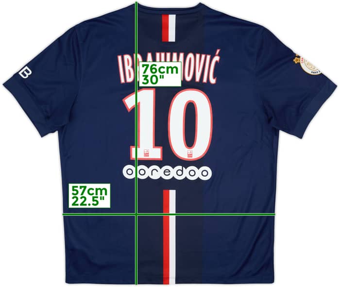 2014-15 Paris Saint-Germain Home Shirt Ibrahimovic #10 - 10/10 - (XL)