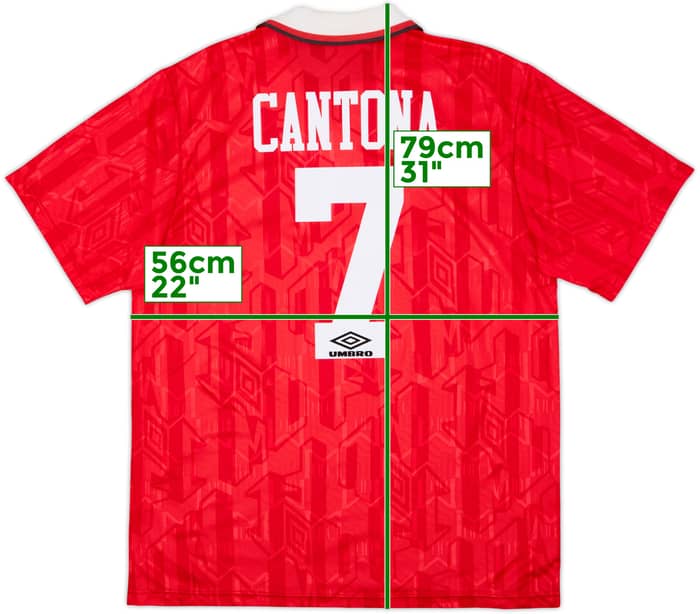 1992-94 Manchester United Home Shirt Cantona #7 - 8/10 - (XL)