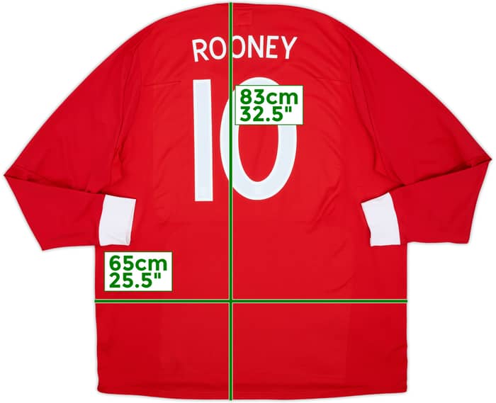 2010-11 England Away L/S Shirt Rooney #10 - 10/10 - (3XL)