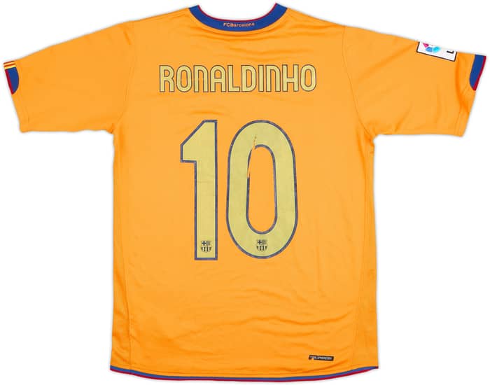 2006-08 Barcelona Away Shirt Ronaldinho #10 - 5/10 - (XL.Boys)