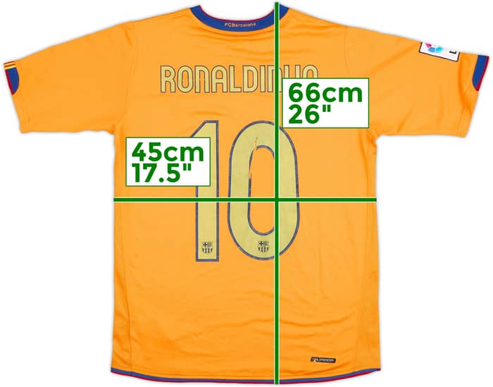 2006-08 Barcelona Away Shirt Ronaldinho #10 - 5/10 - (XL.Boys)