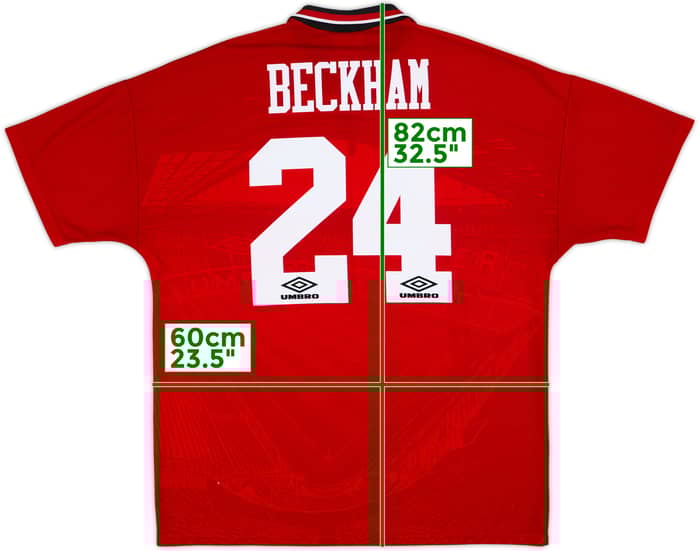 1994-96 Manchester United Home Shirt Beckham #24 - 9/10 - (XL)