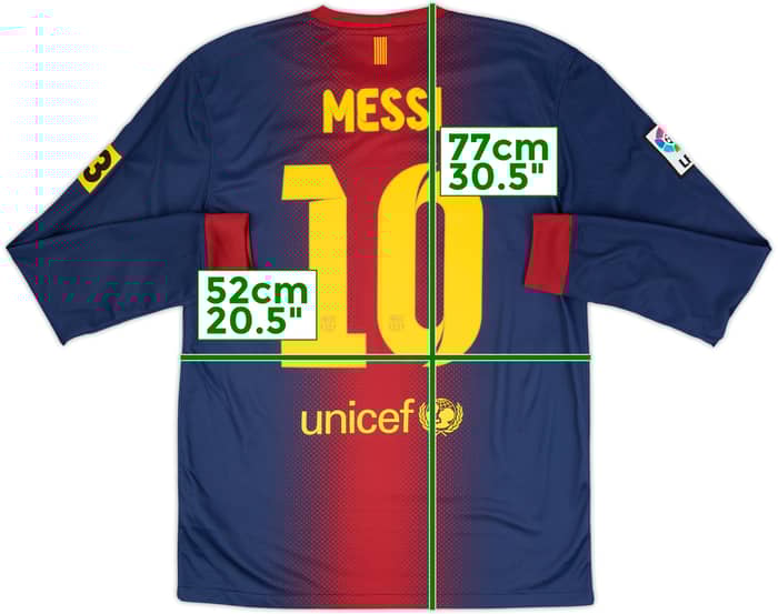 2012-13 Barcelona Home L/S Shirt Messi #10 - 8/10 - (M)
