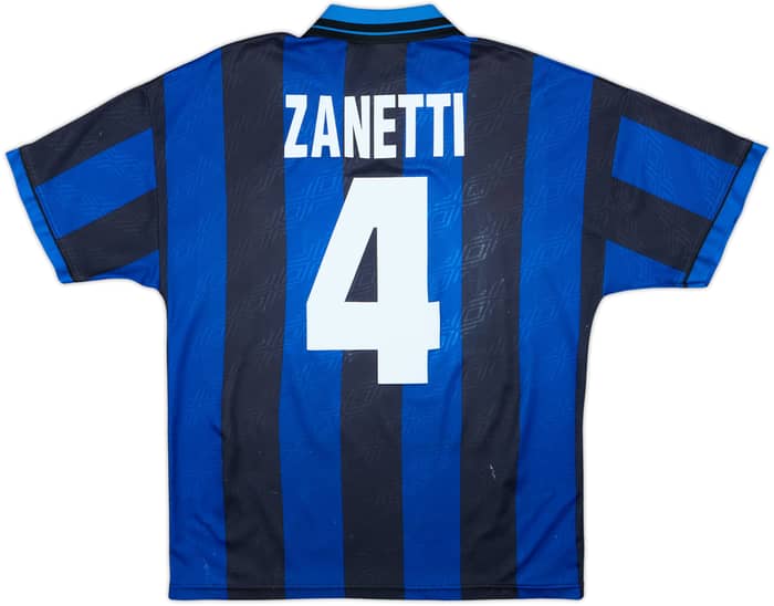1995-96 Inter Milan Maillot Domicile Zanetti #4 - 8/10 - (M)