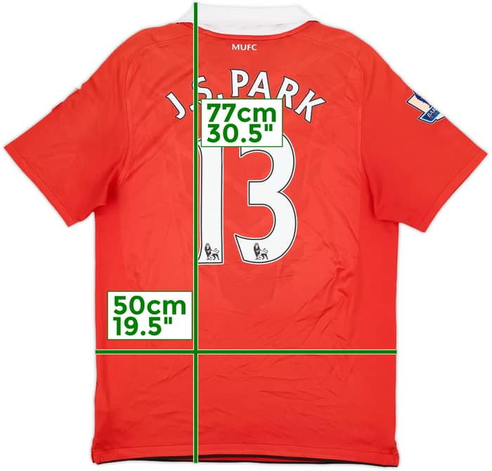 2010-11 Manchester United Home Shirt J.S.Park #13 - 7/10 - (M)