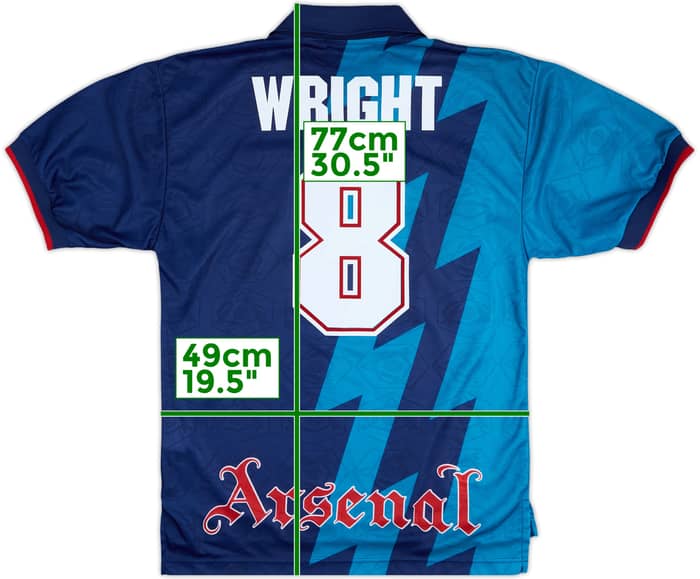 1995-96 Arsenal Away Shirt Wright #8 - 8/10 - (M)