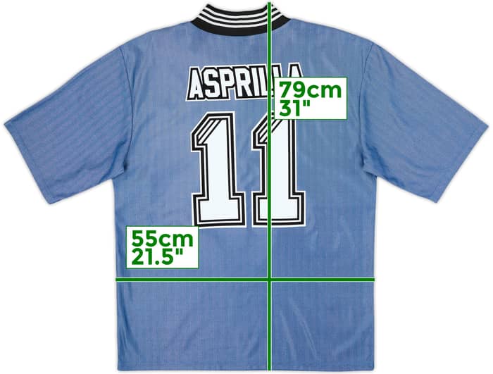 1996-97 Newcastle Away Shirt Asprilla #11 - 9/10 - (L)