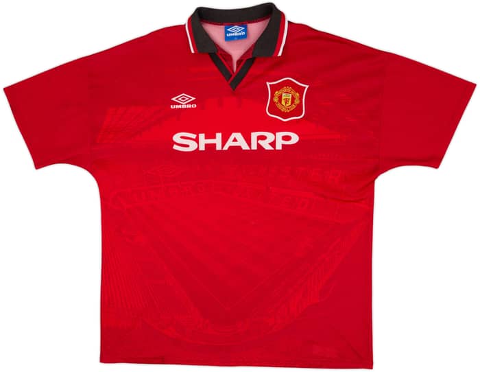 1994-96 Manchester United Home Shirt Cantona #7 - 8/10 - (XL)