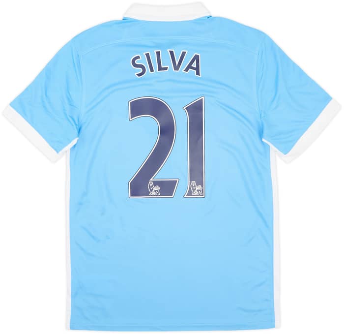 2015-16 Manchester City Home Shirt Silva #21 - 9/10 - (S)
