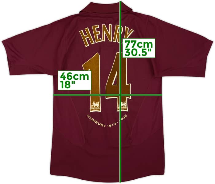 2005-06 Arsenal Home Shirt Henry #14 - 5/10 - (S)