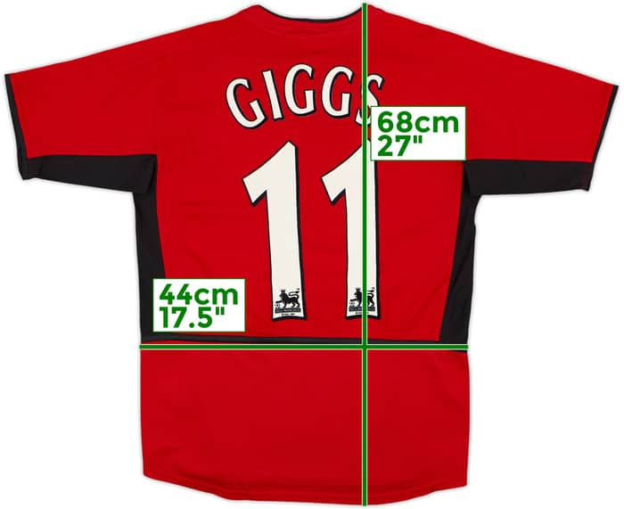 2002-04 Manchester United Home Shirt Giggs #11 - 8/10 - (L.Boys)