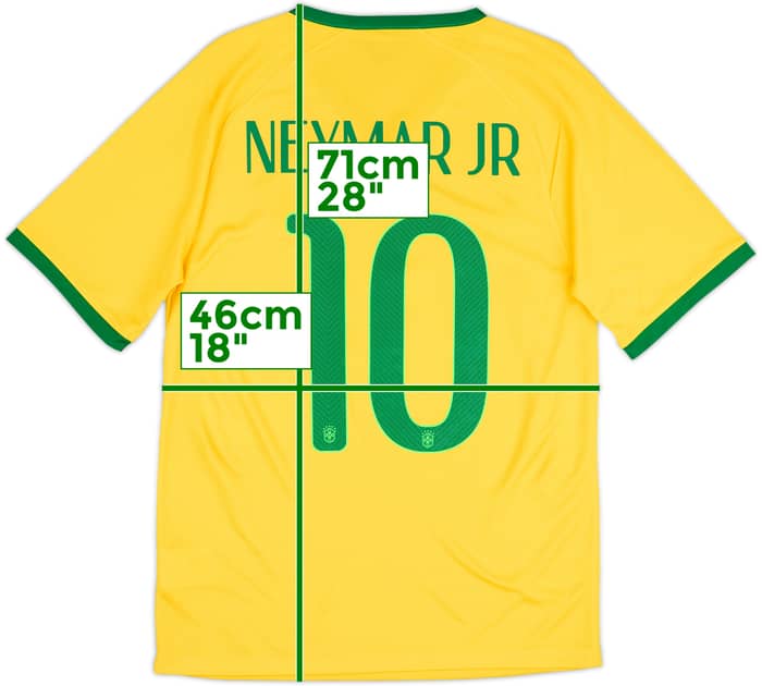 2014-15 Brazil Home Shirt Neymar Jr #10 - 6/10 - (S)
