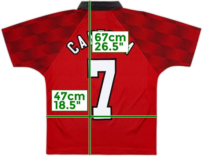 1996-98 Manchester United Home Shirt Cantona #7 - 6/10 - (Y)