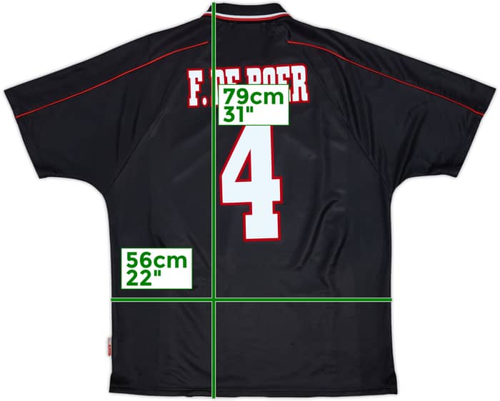 1998-99 Ajax Away Shirt F. De Boer #4 - 6/10 - (L)