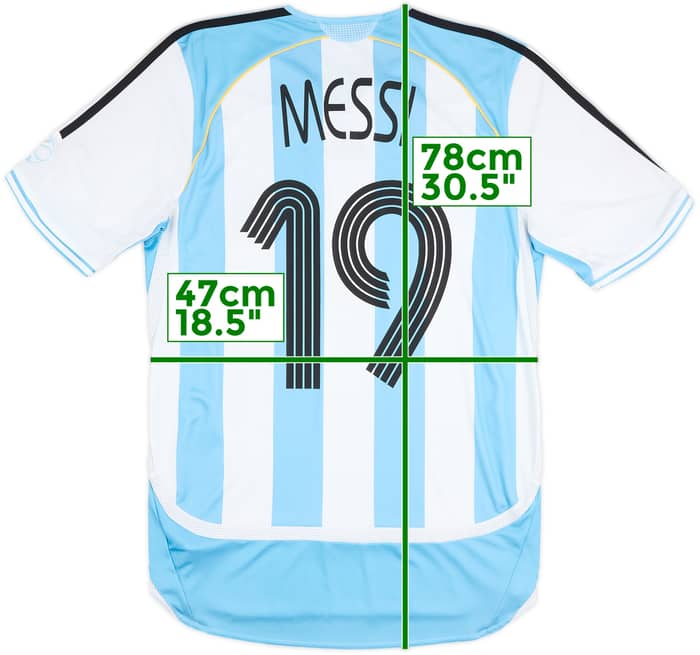 2005-07 Argentina Home Shirt Messi #19 - 10/10 - (S)
