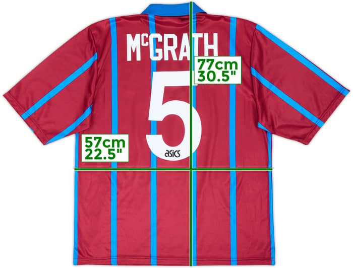 1993-95 Aston Villa Home Shirt McGrath #5 - 9/10 - (L)