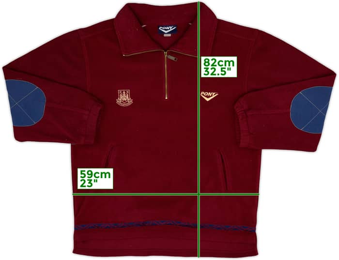 1995-97 West Ham Pony 1/4 Zip Fleece - 7/10 - (XXL)
