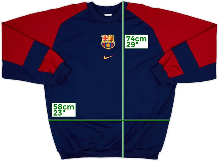1998-00 Barcelona Nike Sweat Top - 8/10 - (L)