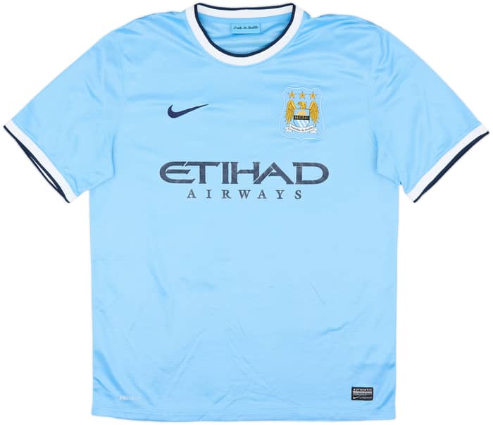 2013-14 Manchester City Home Shirt Kun Aguero #16 - 8/10 - (L)