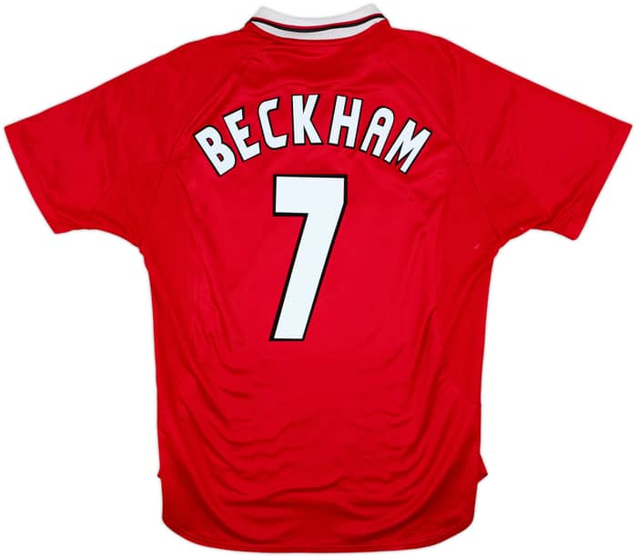 1997-00 Manchester United CL Shirt Beckham #7 - 8/10 - (L)