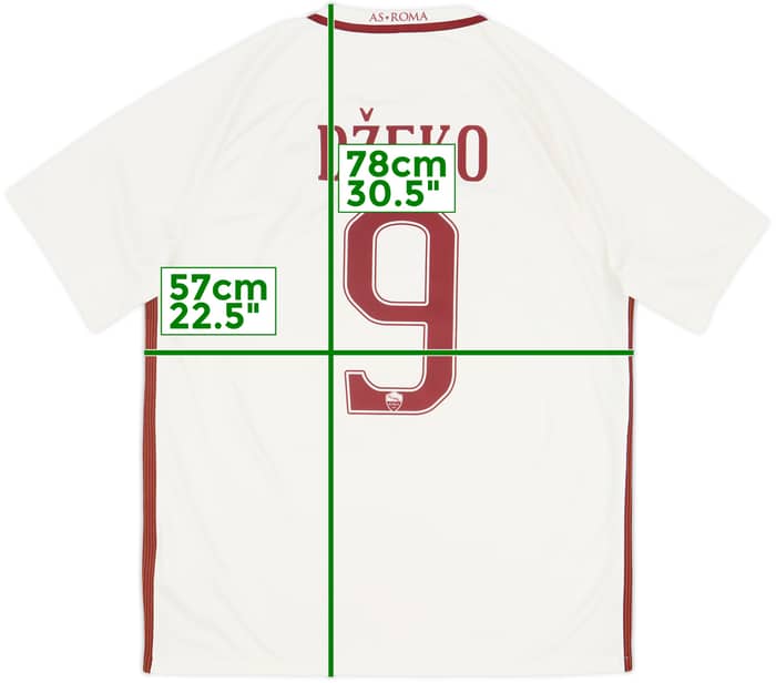 2016-17 Roma Away Shirt Dzeko #9 - 8/10 - (XL)