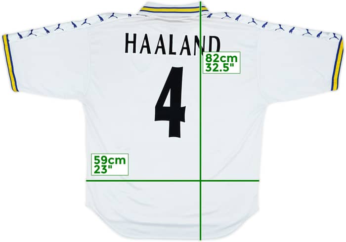 1998-00 Leeds United Home Shirt Haaland #4 - 5/10 - (XL)