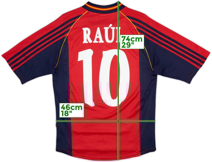 1998-99 Spain Home Shirt Raul #10 - 8/10 - (S)