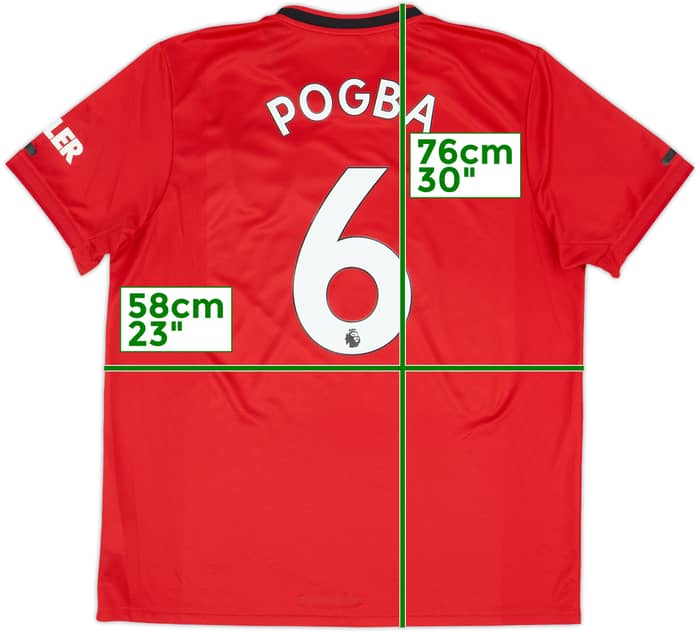 2019-20 Manchester United Home Shirt Pogba #6 - 7/10 - (XL)