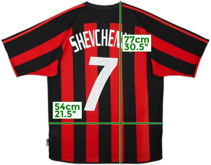 2003-04 AC Milan Home Shirt Shevchenko #7 - 6/10 - (M)