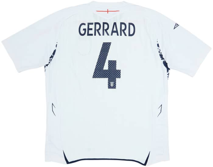 2007-09 England Home Shirt Gerrard #4 - 5/10 - (XL)