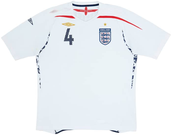 2007-09 England Home Shirt Gerrard #4 - 5/10 - (XL)