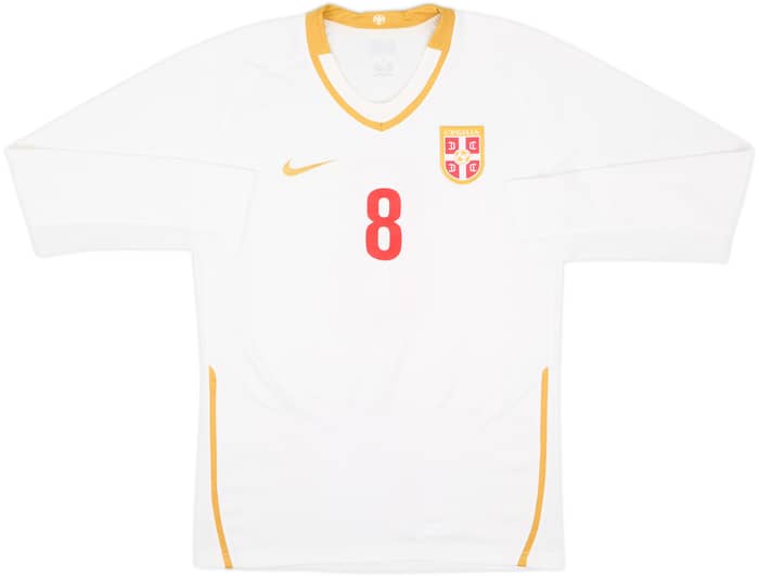 Camiseta de visitante versión jugador de Serbia 2008-10 L/S #8 - 8/10 - (XL)