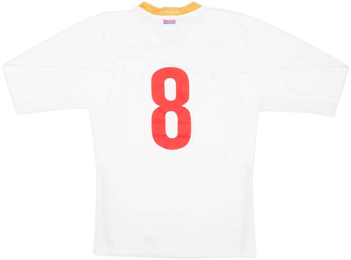 Camiseta de visitante versión jugador de Serbia 2008-10 L/S #8 - 8/10 - (XL)