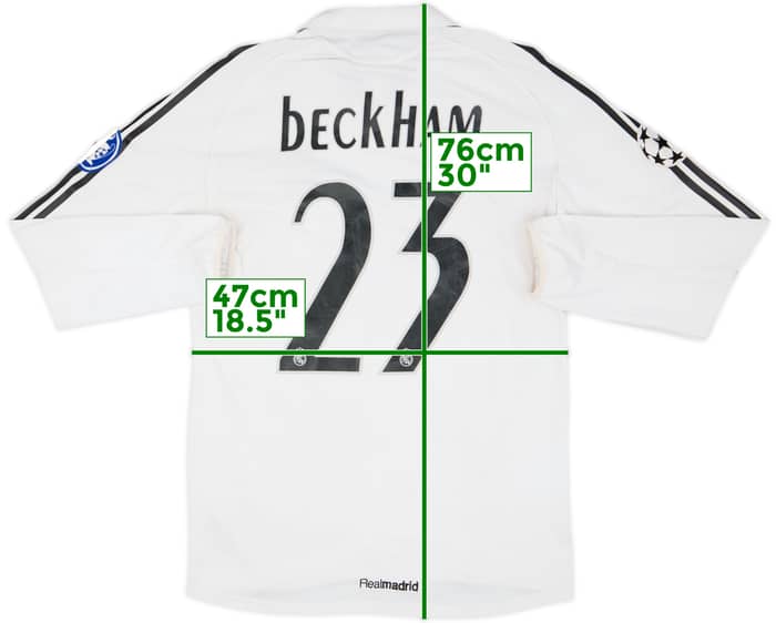 2005-06 Real Madrid Home L/S Shirt Beckham #23 - 5/10 - (M)