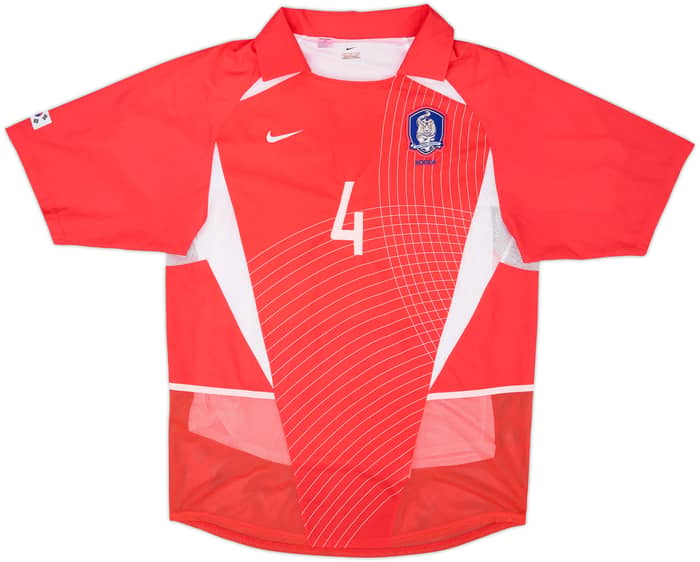 2002-03 South Korea Player Issue Home Shirt J C Choi #4 - 6/10 - (L)