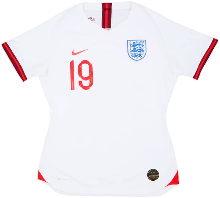 2019 England Lionesses Match Issue Home Shirt #19