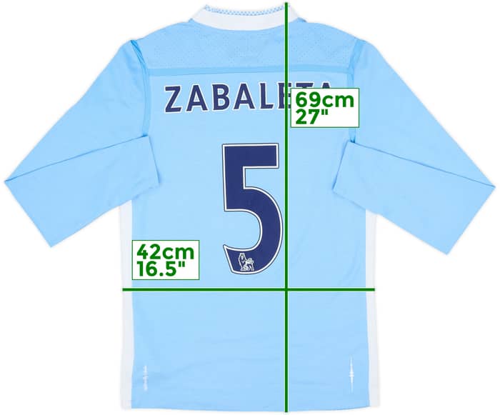 2011-12 Manchester City Home L/S Shirt Zabaleta #5 - 7/10 - (XL.Boys)