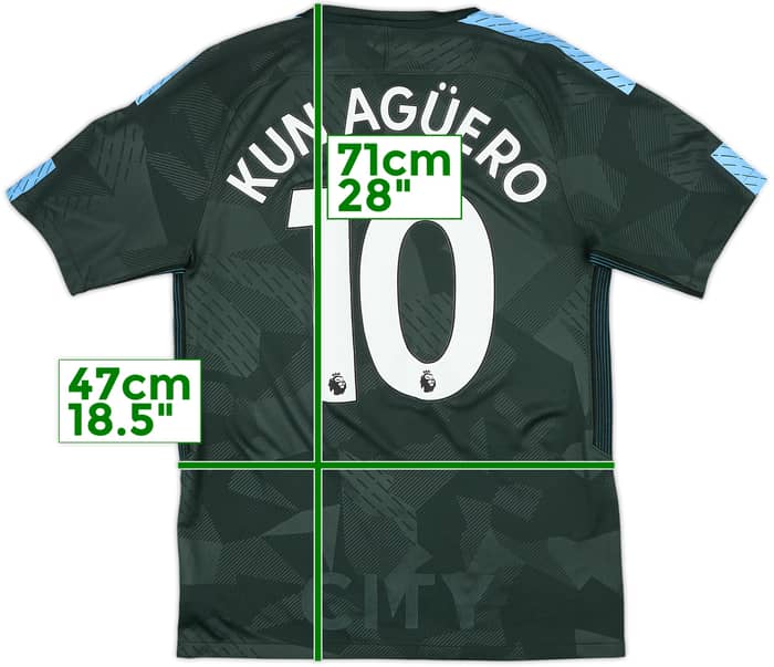 2017-18 Manchester City Third Shirt Kun Aguero #10 - 8/10 - (S)