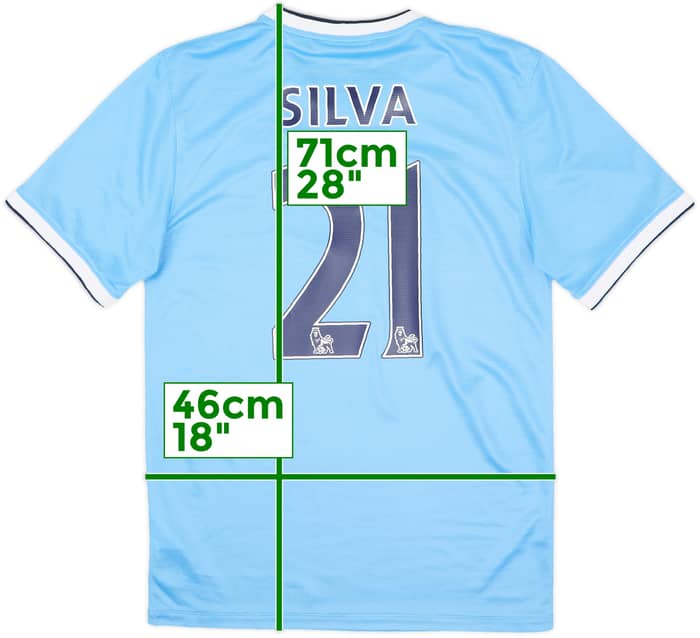2013-14 Manchester City Home Shirt Silva #21 - 8/10 - (S)