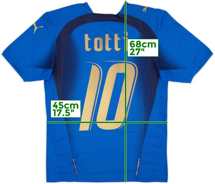 2006 Italy Home Shirt Totti #10 - 7/10 - (XS)