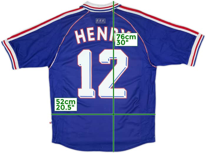 1998-00 France Home Shirt Henry #12 - 6/10 - (L)