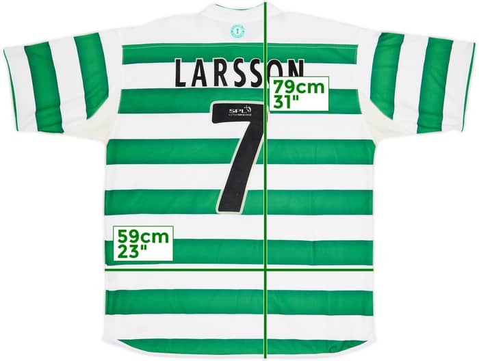 2003-04 Celtic Home Shirt Larsson #7 - 8/10 - (L)