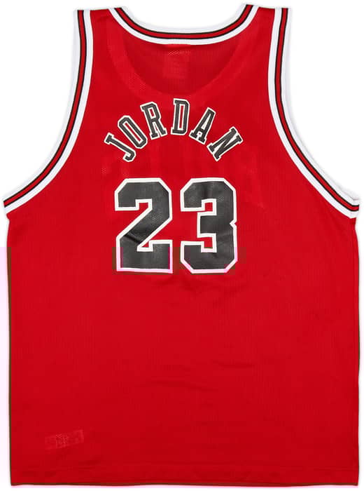 1995-98 Chicago Bulls Jordan #23 Champion Away Jersey - 9/10 - (XL.Boys)